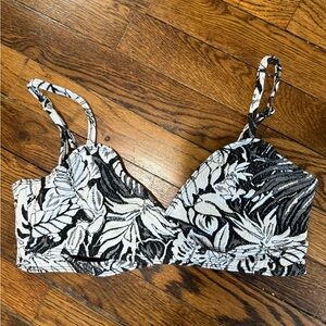 Black and White Floral Bralette